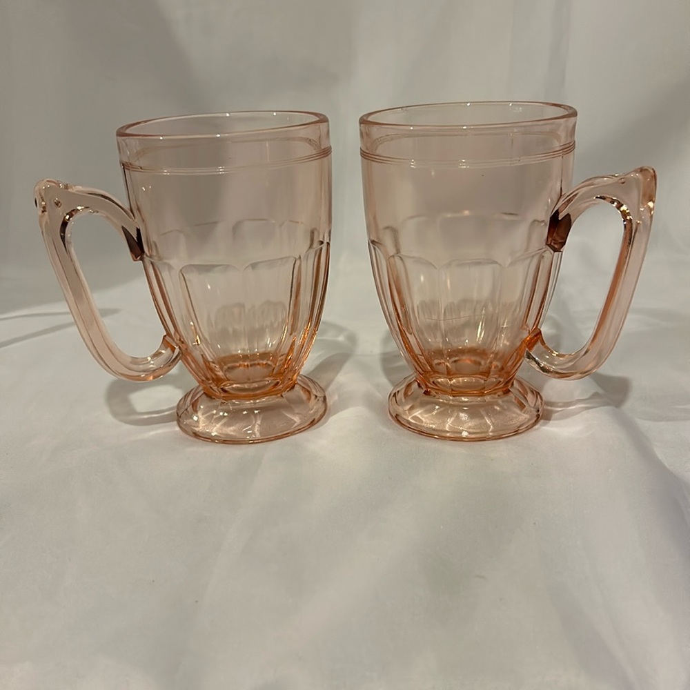 Vintage Imperial Chesterfield Pink Soda Glasses